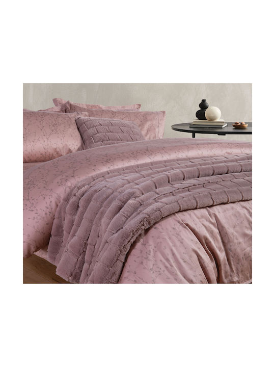 Nef-Nef Homeware Sofa-Kissen Barlow aus pelzigem Pale Mauve 45x45cm