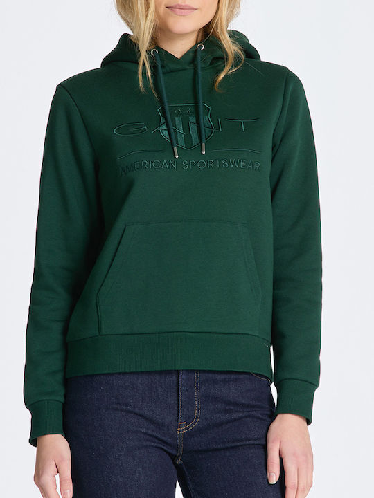 Gant Women's Hooded Sweatshirt Green