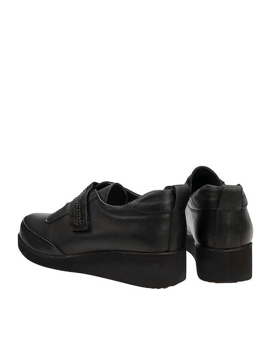 Γυναικεία Slip-On Δερμάτινα Μαύρα