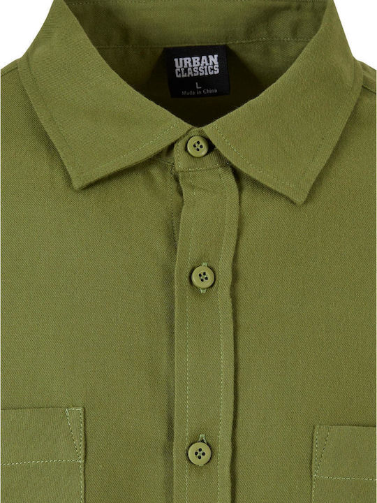 Langärmlig Flanell Hemd Khaki