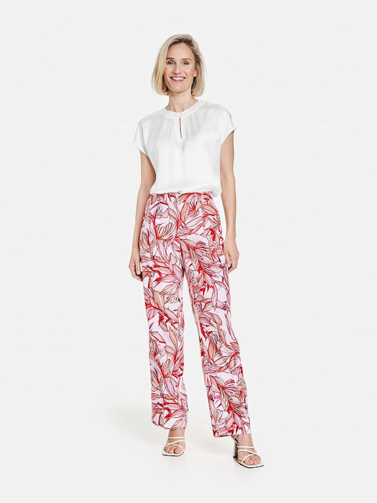 Gerry Weber Damen Leinen Hose mit Gummizug Mehrfarbig