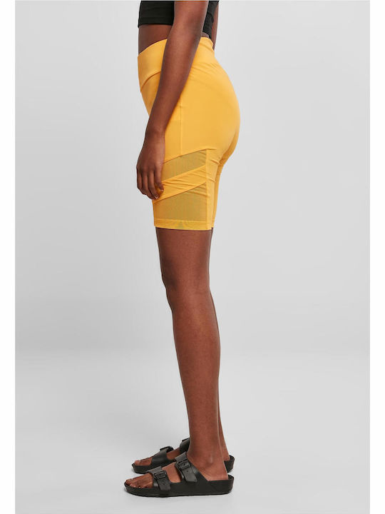 Schulung Frauen Kurze Hosen Leggings Hochgeschnitten Gelb