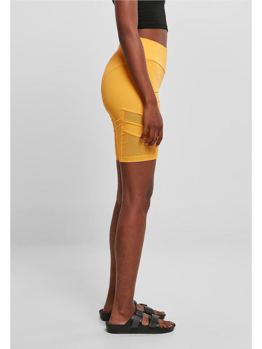 Schulung Frauen Kurze Hosen Leggings Hochgeschnitten Gelb