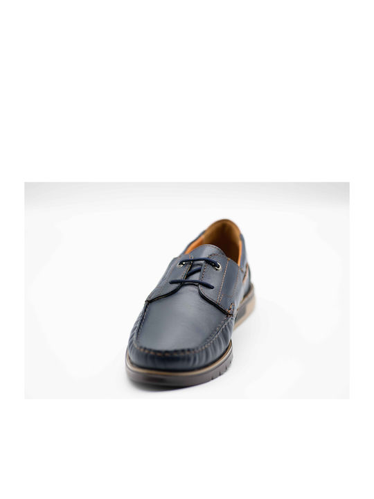 Boxer Men's Leather Moccasins Blue