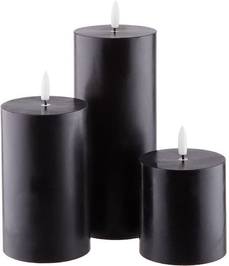 Butlers Dekorative Lampe Wachs-Politur Schwarz 3Stück