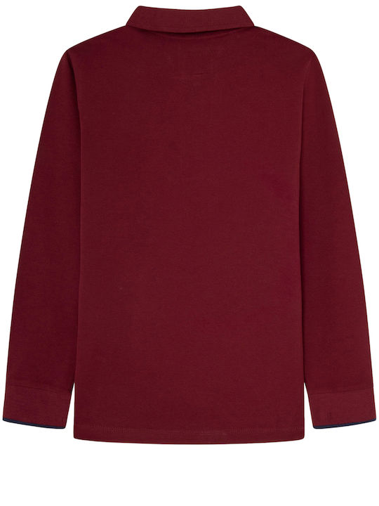 Pepe Jeans Children's Polo Long Sleeve Burgundy Thor