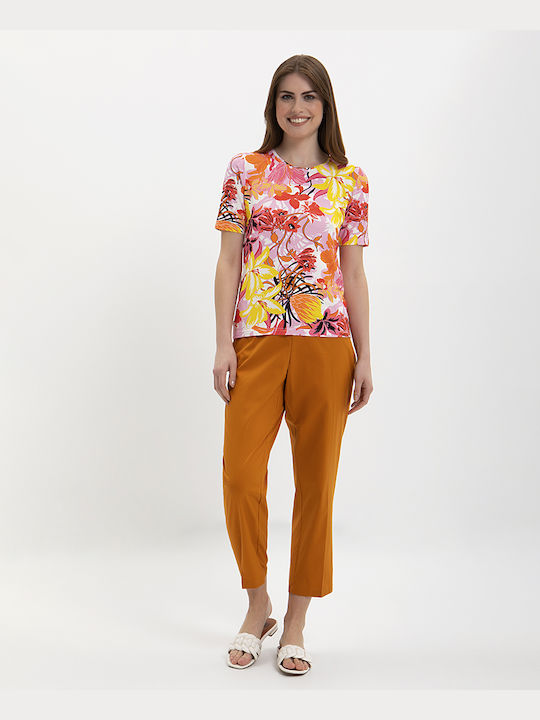 Clarina Γυναικείο T-shirt Floral Πολύχρωμο
