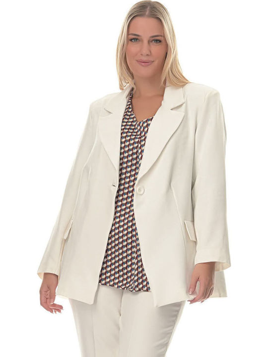 Women's White Suit in Loose Fit
