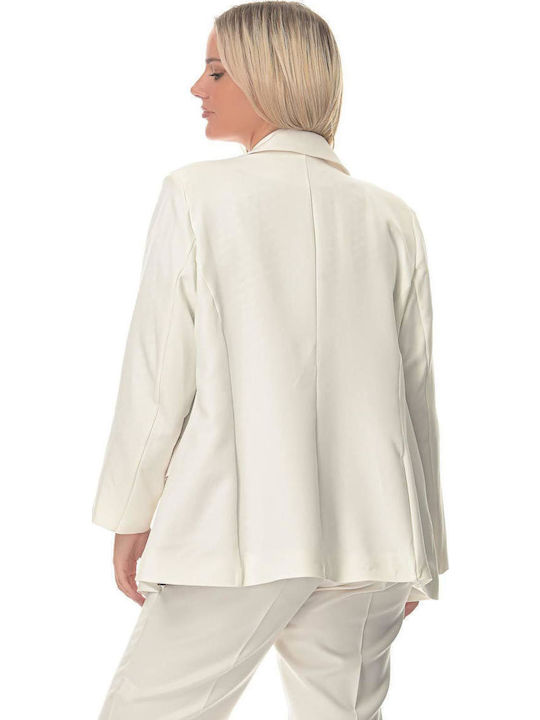 Women's White Suit in Loose Fit