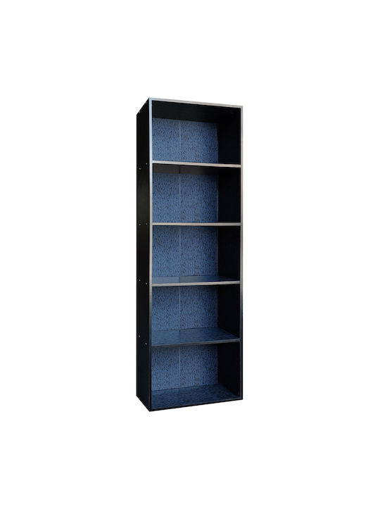 Bibliotecă Vanja Negru 60x24x170cm