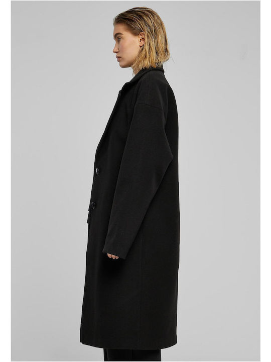 Lang Damen Puffer Jacke für Winter Schwarz
