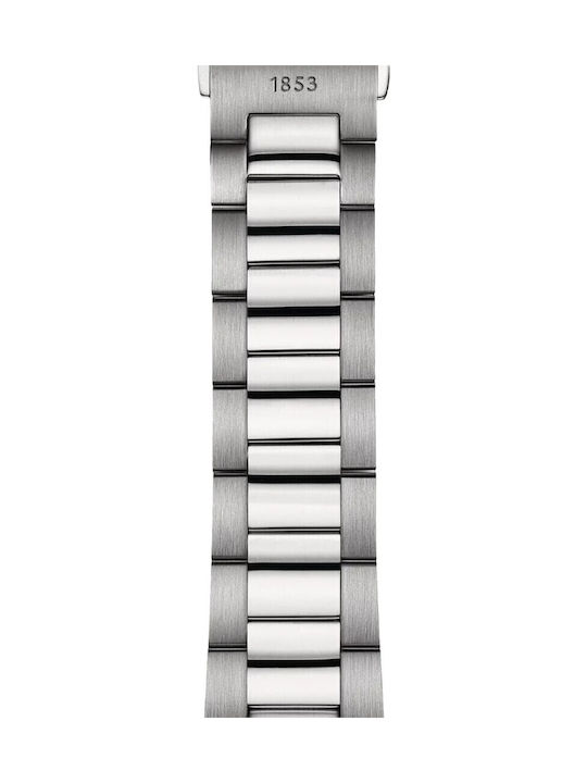 Tissot Ανδρικό Ρολόι 40mm Μπαταρίας με Ασημί Ατσάλινο Μπρασελέ