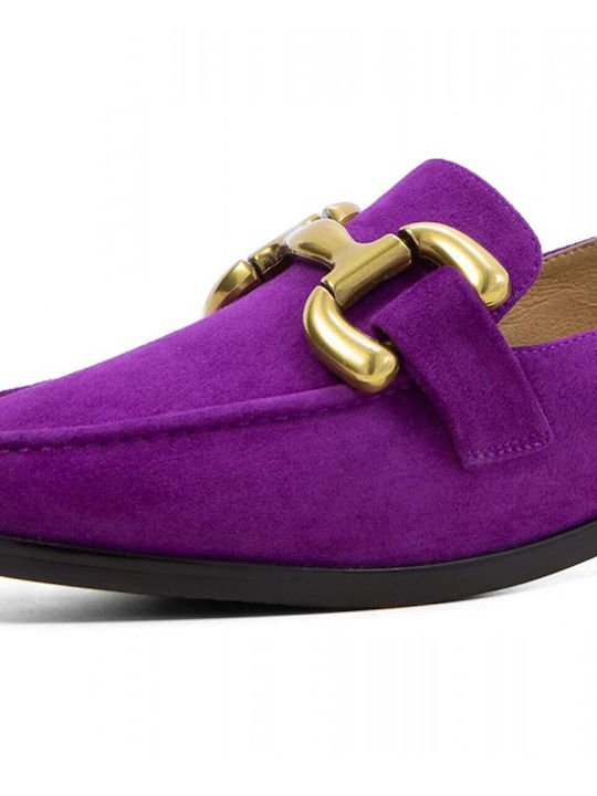 Wildleder Damen Mokassins in Lila Farbe
