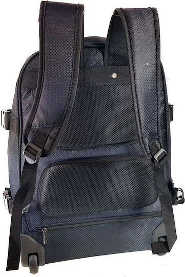 Diplomat Geantă Voiaj Înapoi 48lt Neagră Cu Roți Din Țesătură M40xL25xH55cm