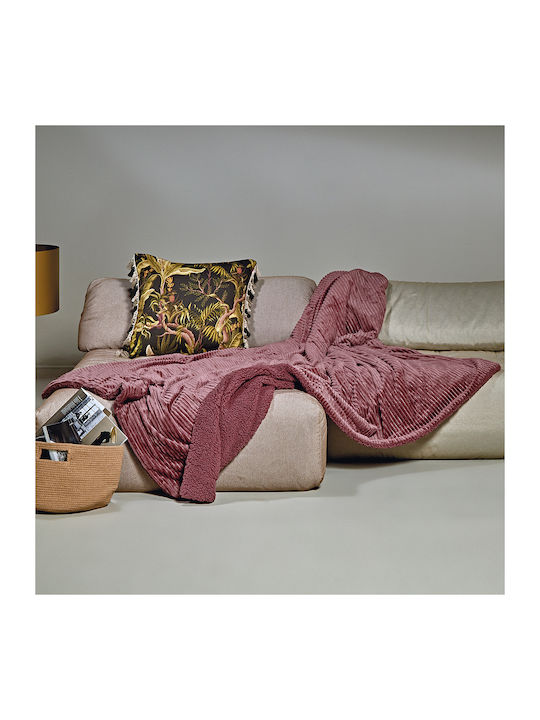 Kentia Blanket Furry Sofa 130x180cm Spencer 20 Rose