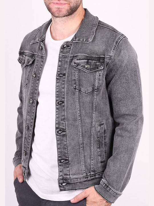 Goong Men's Winter Denim Jacket Gray