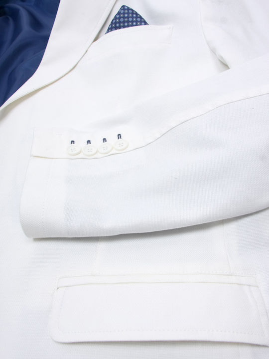 Men's Summer Suit Jacket White
