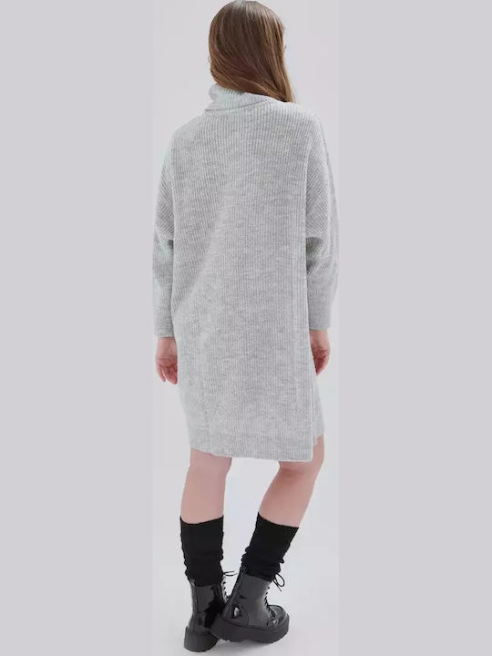 Mini Kleid Rollkragen Gray