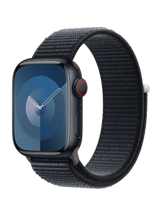 Apple Watch Series 9 Cellular Aluminium 41mm Αδιάβροχο με eSIM και Παλμογράφο (Midnight με Midnight Sport Loop)