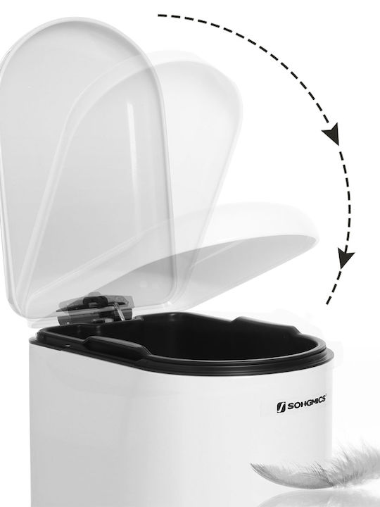 Songmics Metallic Bathroom Basket Soft Close 10lt White