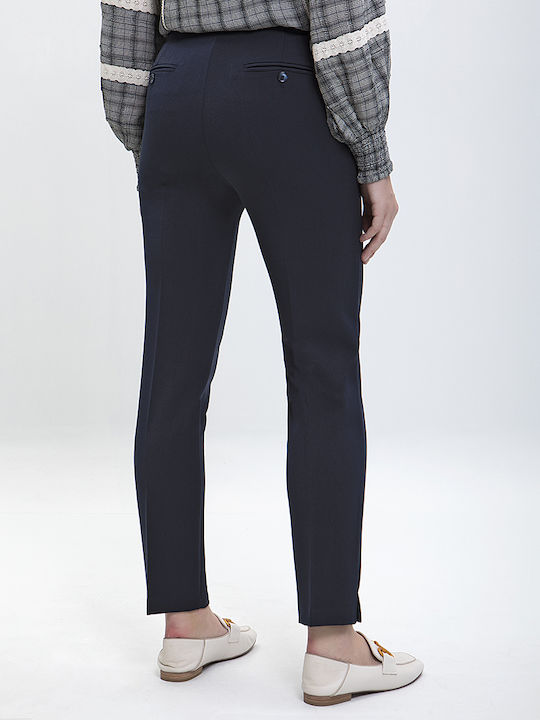 Laura Donini Damen Chino Hose Blau