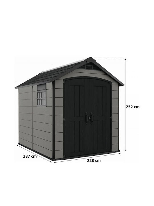 Plastic Garden Shed Premier 759 with Insulation 2.28xP2.87xH2.52m