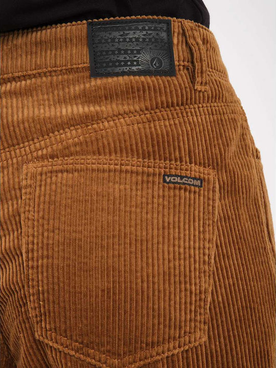 Weellow Women's Fabric Trousers Brown