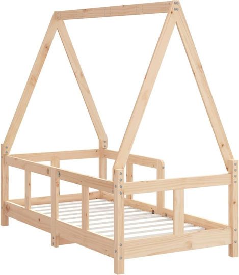 Kinderbett Einzeln Beige für Matratze 70x140cm