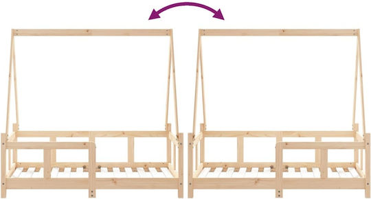 Kinderbett Einzeln Beige für Matratze 70x140cm
