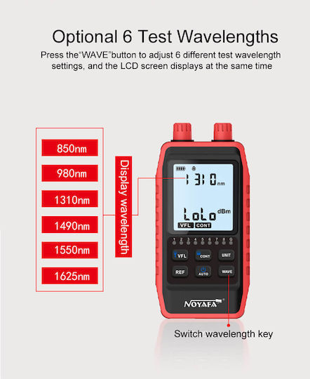 Noyafa NF-908L Tester Καλωδίων Οπτικής Ίνας RJ45 / USB
