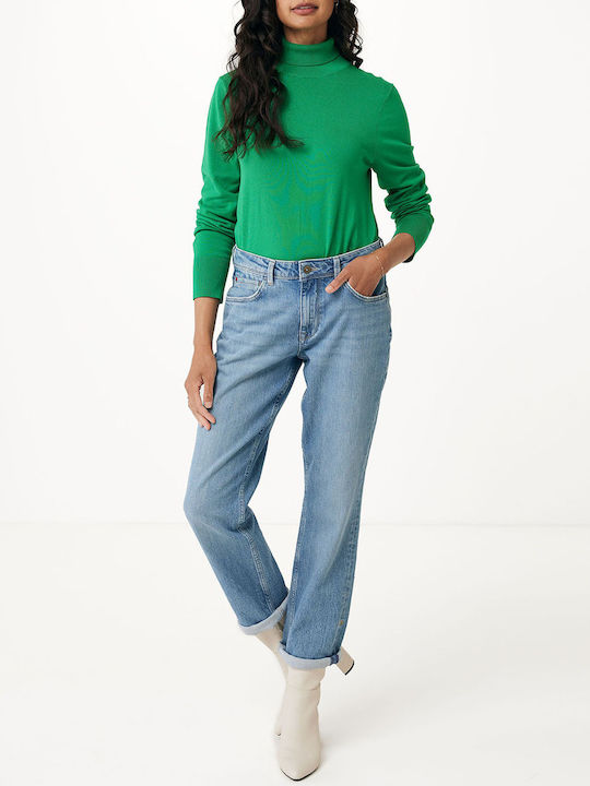 Women's Long Sleeve Sweater Turtleneck Green