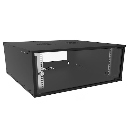 Canovate Wandmontiert Rack-Schrank 4U 60x60cm Schwarz WC1S-9-0466A