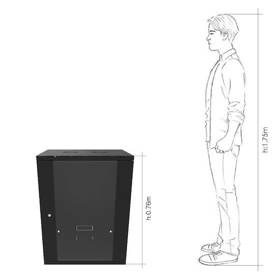 Canovate Montat pe perete Cabinete Rack 15U 60x60cm Negru WS3O-9-1566A