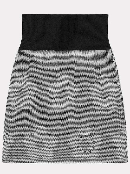 Flower Hohe Taille Mini Polka Dot Schwarze Damenröcke