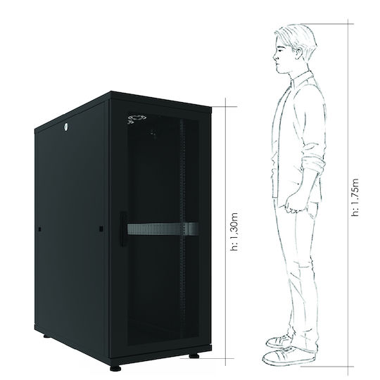 Canovate Boden Rack-Schrank 26U 60x100cm Schwarz CSS-U-9-2660A