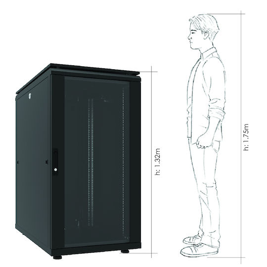 Canovate Floor Rack Cabinet 22U 60x100cm Black CSN-9-2260A-001