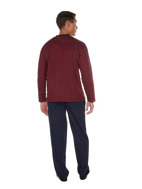 Comfort Men's Winter Pajamas Set Burgundy