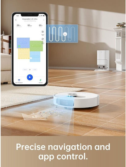 Dreame L10 Ultra Robot Vacuum Cleaner with Laser Mapping and 5300Pa Suction Power White