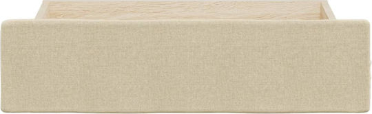 vidaXL Bettkasten aus Holz mit Rollen in Beige Farbe 67x50x16cm 2Stück