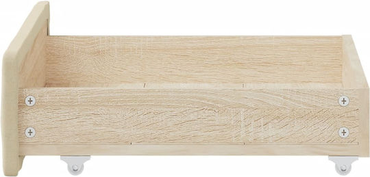 vidaXL Bettkasten aus Holz mit Rollen in Beige Farbe 67x50x16cm 2Stück