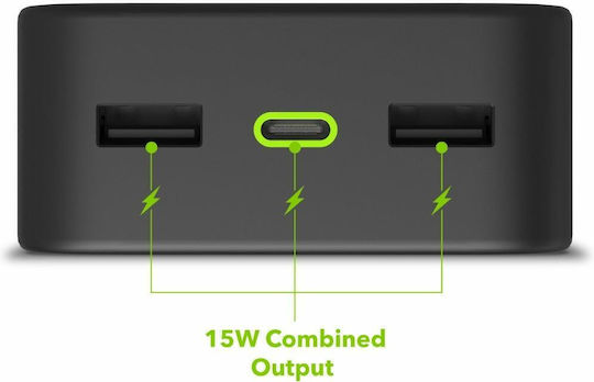 Mophie Powerstation 2023 20000mAh 20W με Θύρα USB-A και Θύρα USB-C Power Delivery Μαύρο