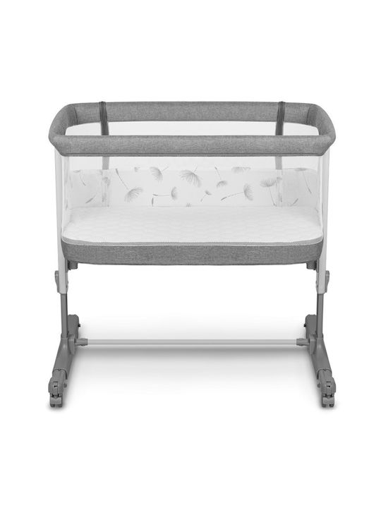 Lionelo Λίκνο Aurora με Στρώμα, Πλαϊνό Άνοιγμα και Ρόδες Grey Concrete
