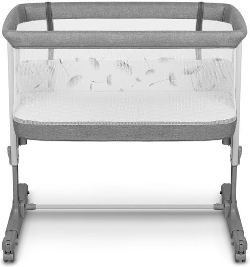 Lionelo Λίκνο Aurora με Στρώμα, Πλαϊνό Άνοιγμα και Ρόδες Grey Concrete