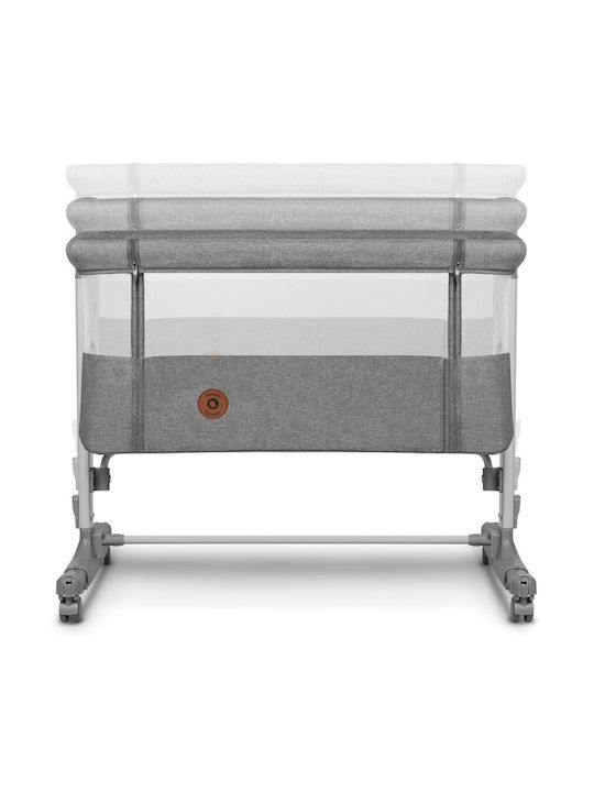 Lionelo Λίκνο Aurora με Στρώμα, Πλαϊνό Άνοιγμα και Ρόδες Grey Concrete