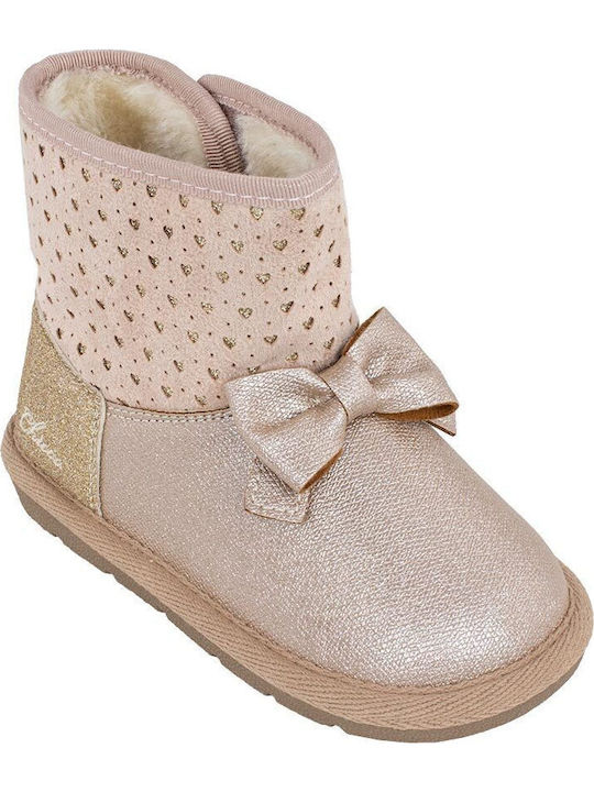 Kids Boots with Velcro Gold