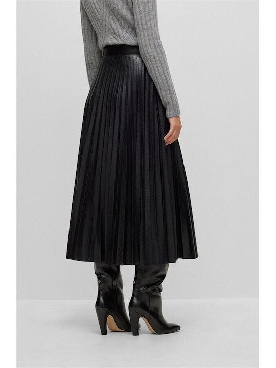 Hugo Boss Pleated Midi Skirt in Black color