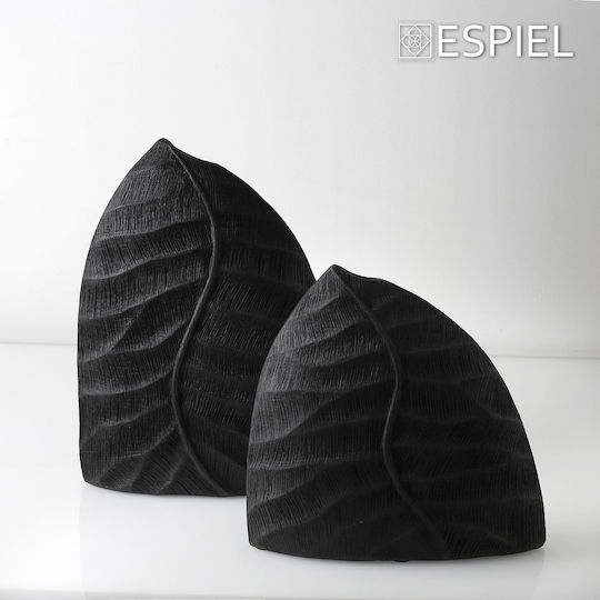 Espiel Βάζο Πολυρητίνη φυλλο Μαύρο 32.5x9.5xΥ30.5cm
