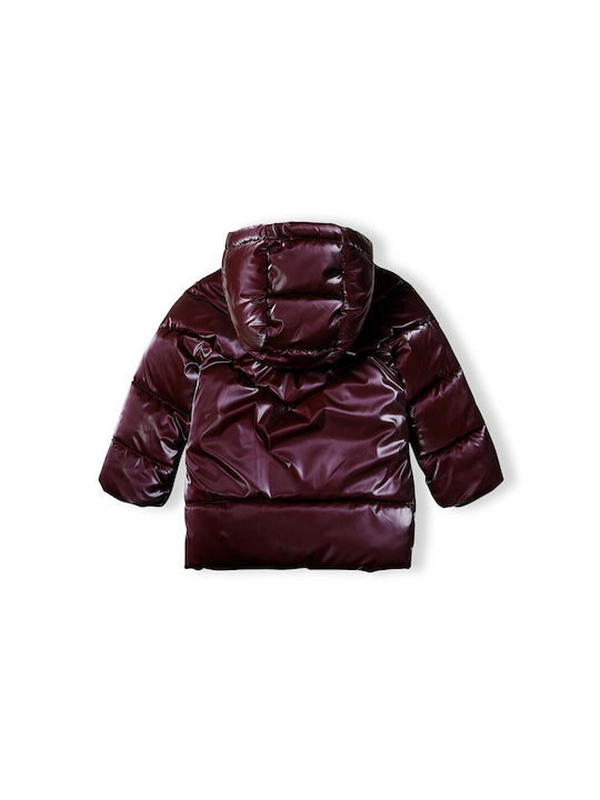 Minoti Girls Casual Jacket Burgundy with Lining & Ηood