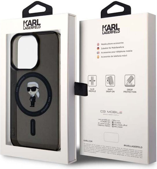 Karl Lagerfeld Iml Ikonik Umschlag Rückseite Silikon Schwarz (iPhone 15 Pro)