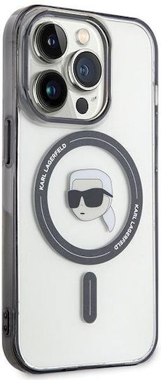 Karl Lagerfeld Karl`s Head Magsafe Umschlag Rückseite Kunststoff Transparent (iPhone 15 Pro)